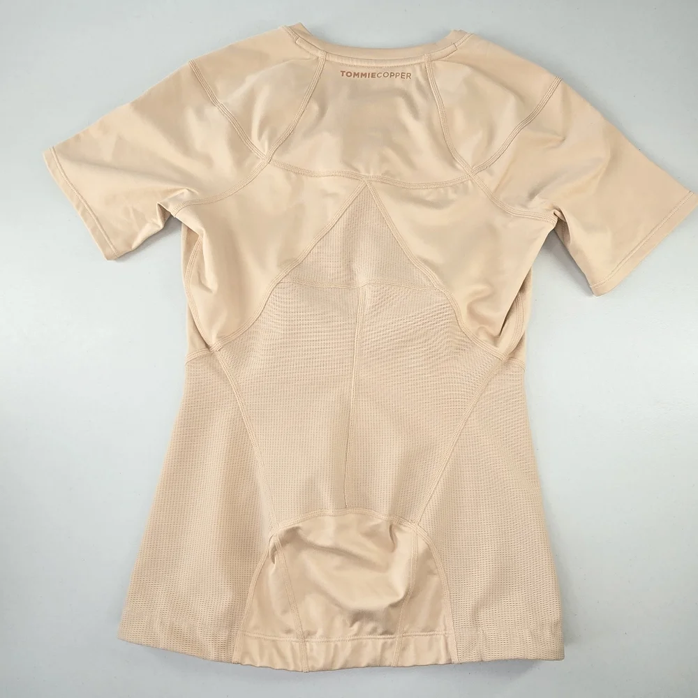 Tommie Copper Full Back Support Shirt Compression Top Nude Size L